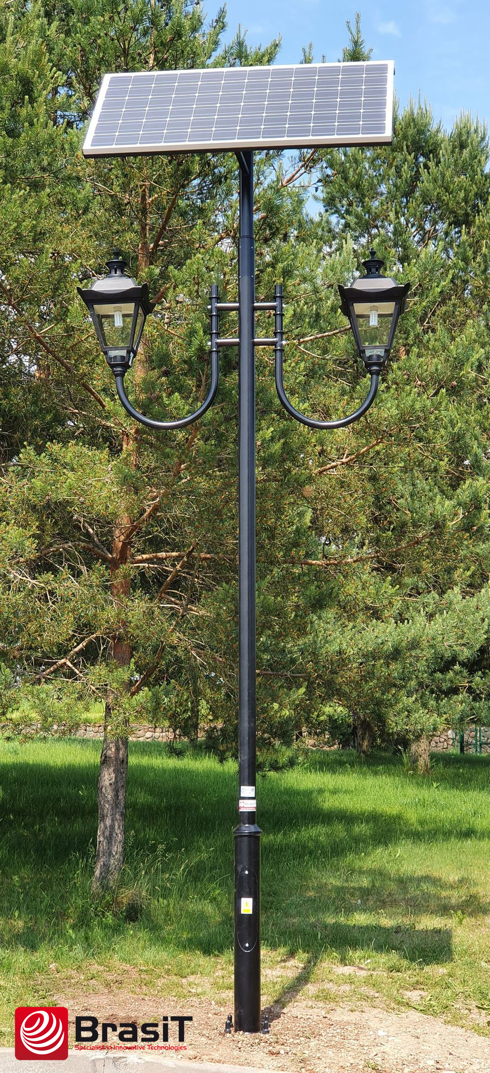 Solarna lampa parkowa 2x8W - RETRO BrasiT