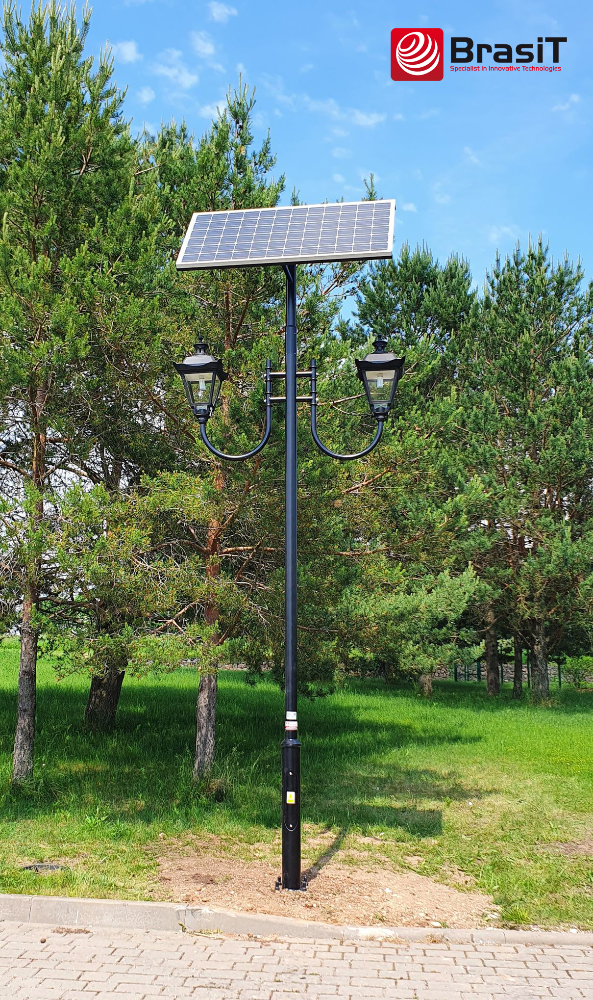 Solarna lampa parkowa 2x8W - RETRO